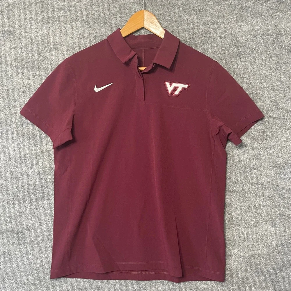 Nike Virginia Tech Hokies Womens Dri-FIT Polo Shirt Maroon Performance Medium